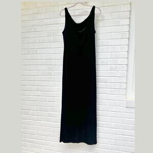 Vintage 90s Donna by Antoni & Alison Black Cowl Neck Velvet Maxi Dress